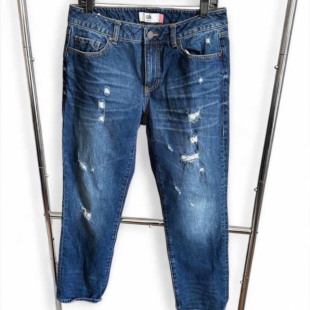 CAbi ripped dark wash jeans